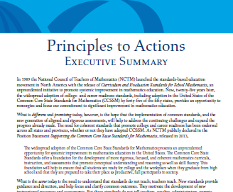 NCTM Principles to Actions Executive Summary