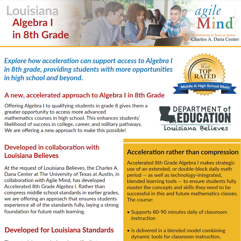 Transition to College Math Fact Sheet