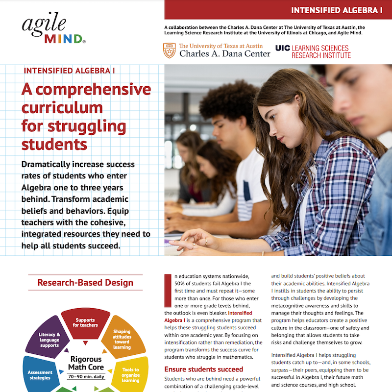 Intensified Algebra I Fact Sheet